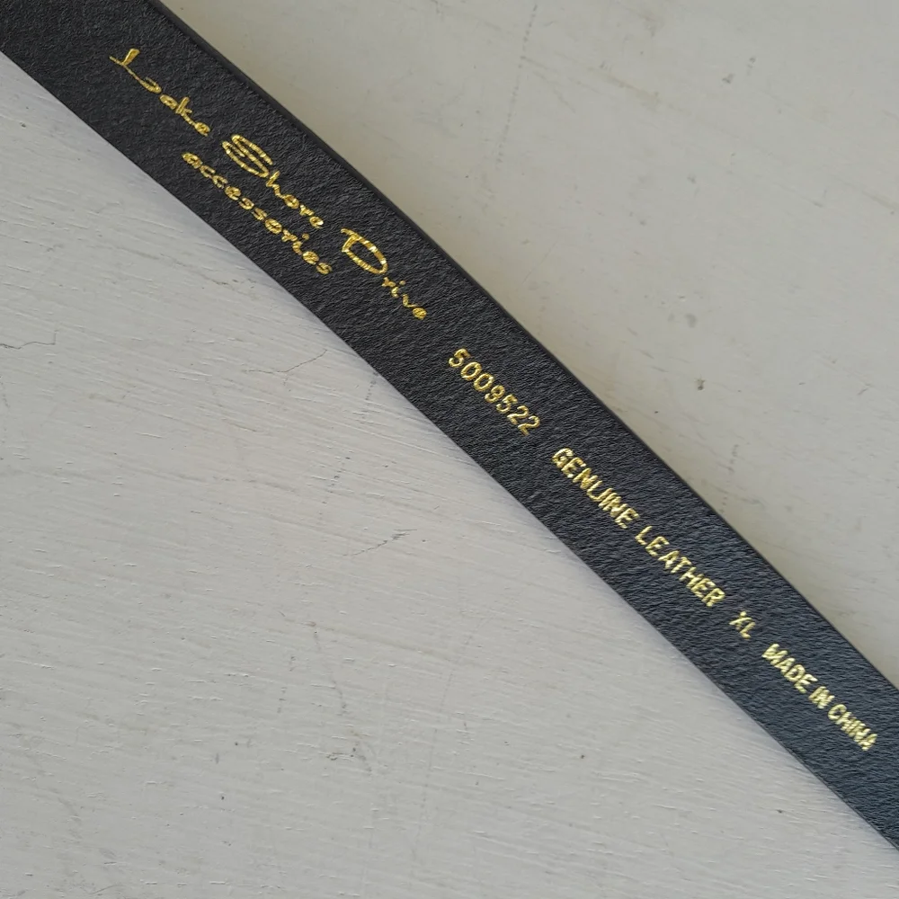 Lake Shore Drive Adjustable Leather Belt With Silver Buckle Size XL
